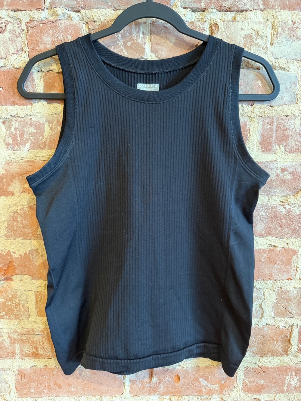 Athleta Black Ribbed Sleeveless Tank